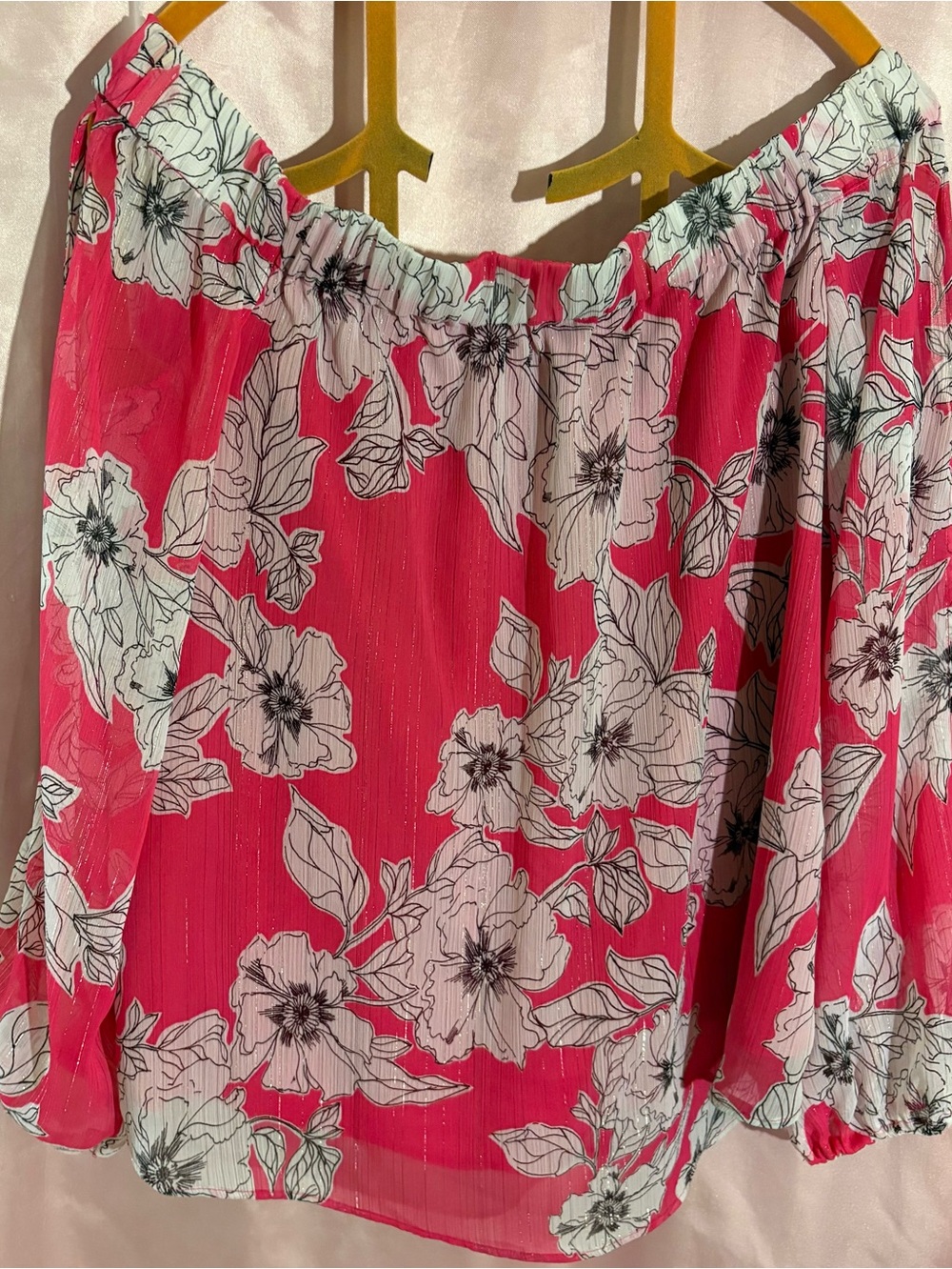 INC  Pink Floral Off-Shoulder Blouse